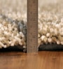 Beige Polyester Shaggy 9' x 6' Hand tufted Carpet