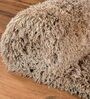 Beige Polyester Shaggy 9' x 6' Hand tufted Carpet