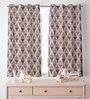 Beige Traditional Polyester 5 Ft Semisheer Eyelet Window Curtains (Set of 2)