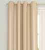 Beige Polyester Solid 9 Ft Blackout Eyelet 1 Piece Door Curtain