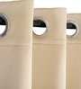 Beige Polyester Solid 9 Ft Blackout Eyelet 1 Piece Door Curtain