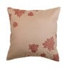 Beige Floral Polyester Blend 18 x 18 Inches Cushion Cover