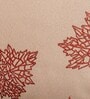 Beige Floral Polyester Blend 18 x 18 Inches Cushion Cover