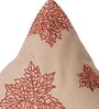 Beige Floral Polyester Blend 18 x 18 Inches Cushion Cover