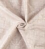 Beige Polyester Blend Geometric 7ft Light Filtering Eyelet Door Curtain