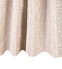 Beige Polyester Blend Geometric 8ft Light Filtering Eyelet Long Curtain