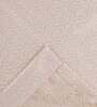 Beige Polyester Blend Geometric 9ft Light Filtering Eyelet Long Curtain