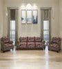 Beige Abstact Polyester Chenille 5 Seater Sofa Cover