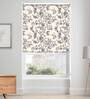Beige Polyester Floral 84 X 48 Inches Semisheer Roller Blind