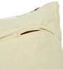 Beige Polyester Geometric 16x16 inches Cushion Cover