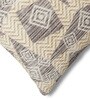 Beige Polyester Geometric 16x16 inches Cushion Covers Set of 2