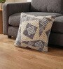 Beige Polyester Geometric 20x20 inches Cushion Cover