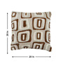 Beige Polyester Geometric 20x20 inches Cushion Covers Set of 2