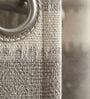 Beige Polyester Geometric 7Ft Light Filtering Eyelet Door Curtain