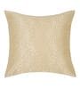 Beige Polyester Jacquard 16x16 inches Cushion Cover Set of 5