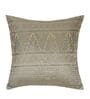 Beige Polyester Jacquard 16x16 inches Cushion Cover Set of 5