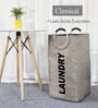 Beige Polyester Laundry Basket