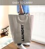 Beige Polyester Laundry Basket