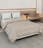 Beige Polyester Solid 105 GSM Double Bed Comforter