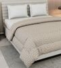 Beige Polyester Solid 105 GSM Double Bed Comforter