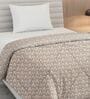 Beige Polyester Solid 105 GSM Single Bed Comforter