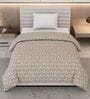 Beige Polyester Solid 105 GSM Single Bed Comforter
