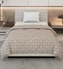 Beige Polyester Solid 105 GSM Single Bed Comforter