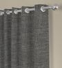 Grey Polyester Solid 5 Ft  Blackout Eyelet 2 Window Curtains