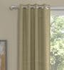 Green Polyester Solid 5 Ft  Semisheer Eyelet 2 Window Curtains