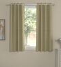 Green Polyester Solid 5 Ft  Semisheer Eyelet 2 Window Curtains