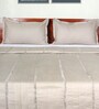 Beige Polyester Solid 600 GSM King Size Quilts with 2 Pillow Covers