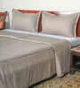 Beige Polyester Solid 600 GSM King Size Quilts with 2 Pillow Covers