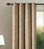Beige Solid Polyester 8 Ft Blackout Eyelet Door Curtains (Set of 2)