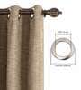 Beige Solid Polyester 8 Ft Blackout Eyelet Door Curtains (Set of 2)