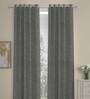 Grey Solid Polyester 7 Ft Blackout Eyelet Door Curtains (Set of 2)