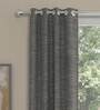Grey Solid Polyester 7 Ft Blackout Eyelet Door Curtains (Set of 2)