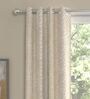 Beige Geometric Polyester 7 Ft Semisheer Eyelet Door Curtains (Set of 2)