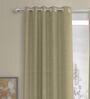 Beige Solid Polyester 7 Ft Semisheer Eyelet Door Curtains (Set of 2)
