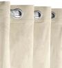 Beige Polyester Solid 7 ft Light Filtering Eyelet (Set of 2) Door Curtains