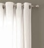 Beige Solid Polyester 7 Ft Sheer Eyelet Door Curtains (Set of 2)