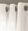 Beige Solid Polyester 7 Ft Sheer Eyelet Door Curtains (Set of 2)