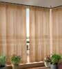 Beige Polyester Solid 8 ft Semisheer Loop Top Door Curtains (Set of 2)