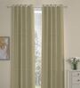 Green Solid Polyester 9 Ft Semisheer Eyelet Door Curtains (Set of 2)
