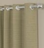 Green Solid Polyester 9 Ft Semisheer Eyelet Door Curtains (Set of 2)