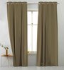Beige Polyester Solid 9Ft Blackout Eyelet Long Door Curtains (Pack of 2)