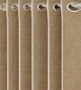 Beige Polyester Solid Jacquard 9ft Room Darkening Eyelet Long Door Curtains (2 Pc)