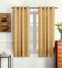 Beige Solid Polyester 5 Ft Semisheer Eyelet Window Curtains (Set of 2)