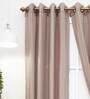 Beige Solid Polyester 7 Ft Sheer Eyelet Door Curtain