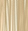 Beige Polyester Striped 9ft Sheer Eyelet Door Curtain