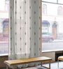 Beige Polyester Tradiional 5Ft Sheer Eyelet Window Curtains (Pack of 2)